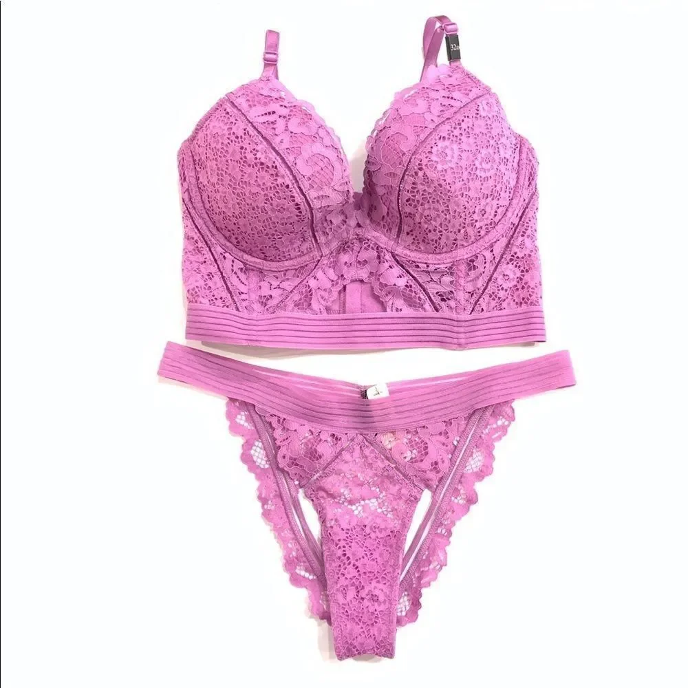 Victoria’s Secret Very Sexy set longline bra & cheeky panty 32DD / S